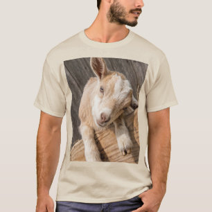 Cute Baby Goat Rustic Farmhouse Photography Canvas T-Shirt