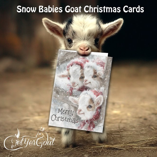 Cute Baby Goats - Snow Babies 11 Christmas Holiday Card (Creator Uploaded)