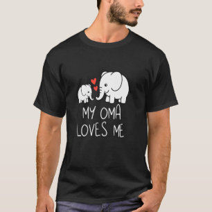 Cute Baby & Grandma My Oma Loves Me Elephant T-Shirt
