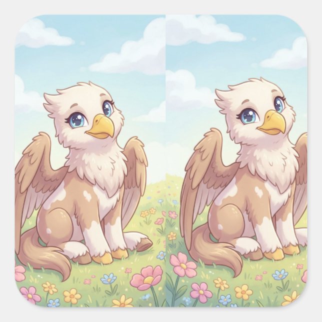 Cute Baby Griffin Sticker | Whimsical Fantasy (Front)