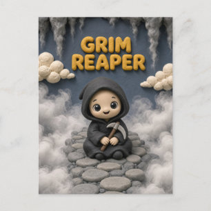 Cute Baby Grim Reaper, Mythical Postcard