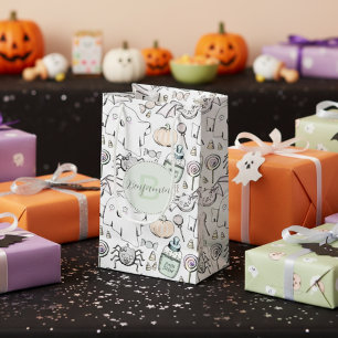 Cute Baby Halloween with Pumpkins, Bats and Ghosts Small Gift Bag
