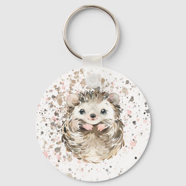 Cute Baby Hedgebog Key Ring (Front)