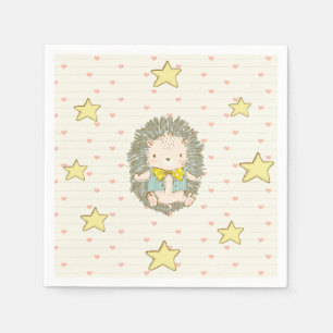 Cute Baby Hedgehog Baby Boy Shower Sweet Napkin