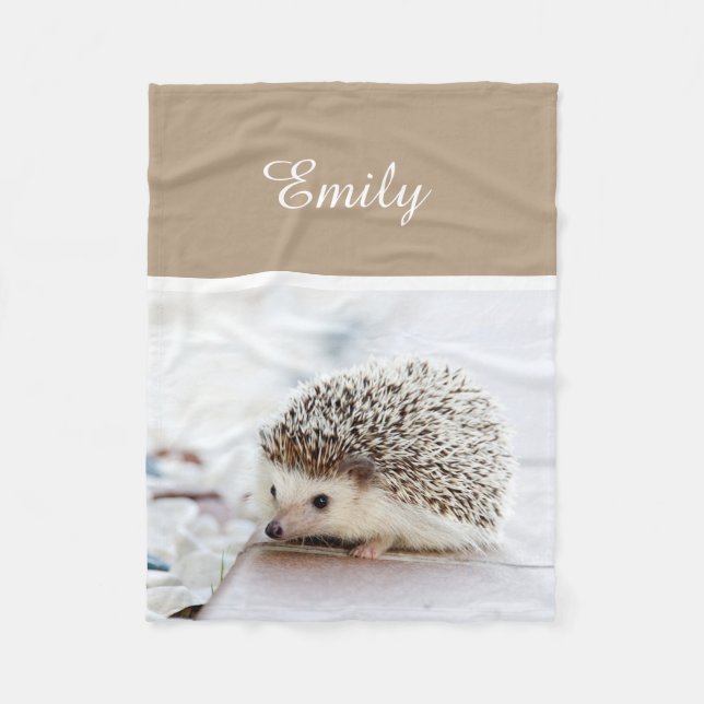 Cute Baby Hedgehog Fleece Blanket (Front)