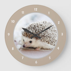 Cute Baby Hedgehog Large Clock