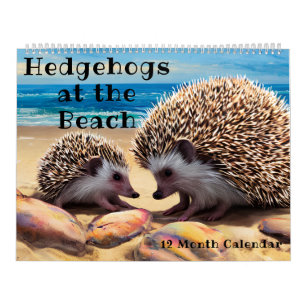 Cute Baby Hedgehog Pictures at the Colorful Beach Calendar