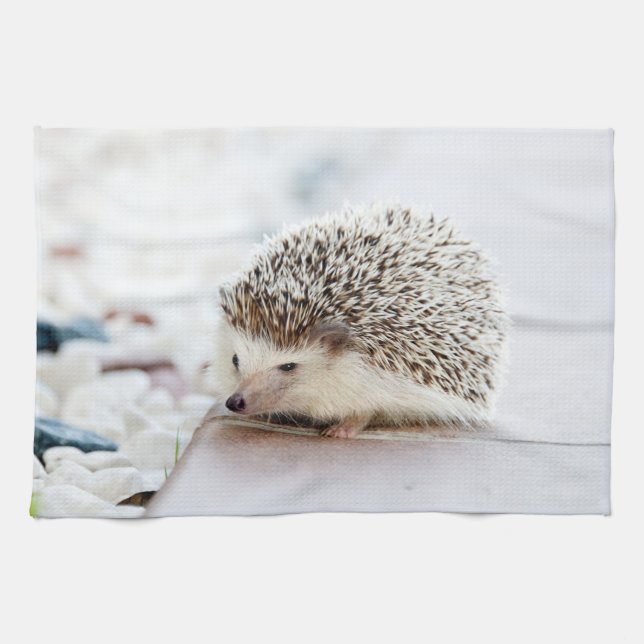 Cute Baby Hedgehog Tea Towel (Horizontal)
