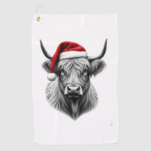 Cute Baby Highland Cow Christmas Santa Gifts Xmas  Golf Towel