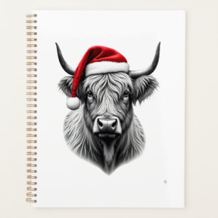 Cute Baby Highland Cow Christmas Santa Gifts Xmas Planner