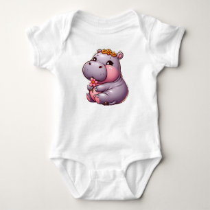 Cute Baby Hippo Baby Wear Bodysuit
