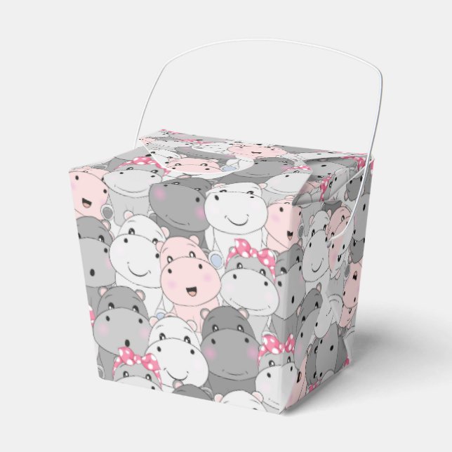 Cute Baby Hippo Favour Box (Front Side)