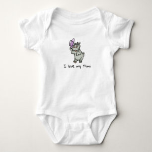 Cute Baby Hippo I Love my Mimi Bodysuit