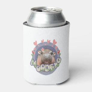 Cute Baby Hippo Moo Deng Bouncy Pig in Thai Hippop Can Cooler