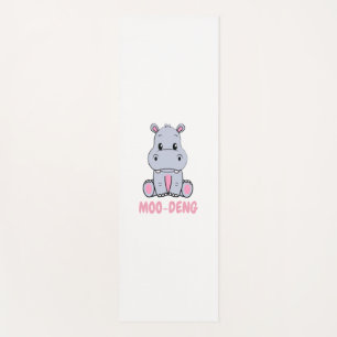Cute Baby Hippo Moo Deng Bouncy Pig in Thai Hippop Yoga Mat