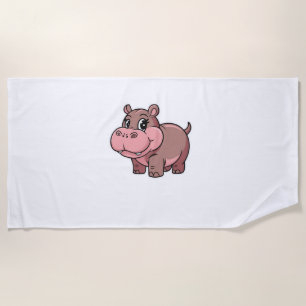 Cute Baby Hippo Moo Deng Long Sleeve T-Shirt Beach Towel