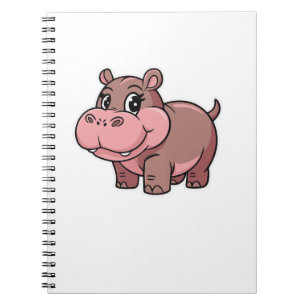 Cute Baby Hippo Moo Deng Long Sleeve T-Shirt Notebook