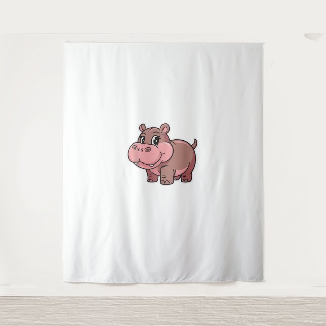 Cute Baby Hippo Moo Deng Tank Top_1 Tapestry (Front)