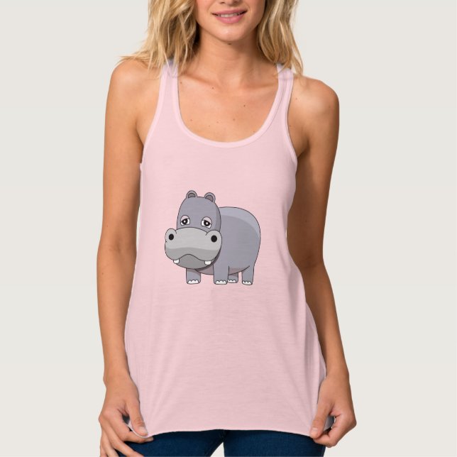 Cute Baby Hippo Singlet (Front)