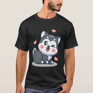 Cute Baby Husky Dog Sitting T-Shirt