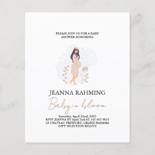 Cute Baby In Bloom Baby Shower Invitation
