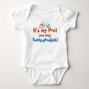 Cute Baby It's my first and only Thanksgivukkah Bodysuit