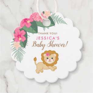 Cute baby jumping lion thank you favour tags