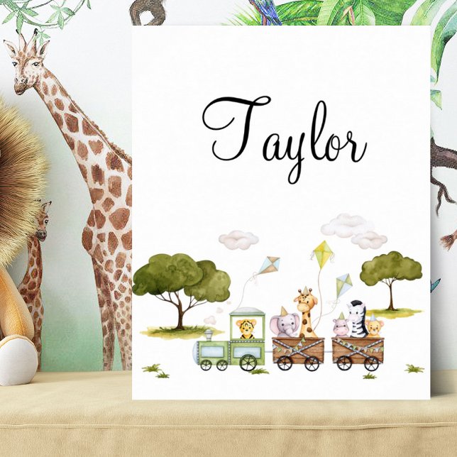 Cute Baby Jungle Animals in Trip with Train Poster (Creator Uploaded)