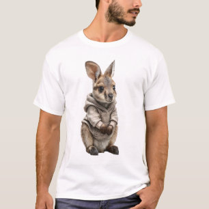 Cute Baby Kangaroo in a Cosy Hoodie T-Shirt