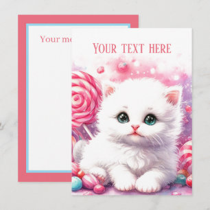 Cute baby kitten add message  card