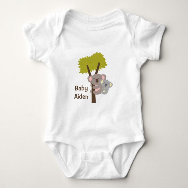 Cute Baby Koala Bear and Mummy For Babies Baby Bodysuit (Front)