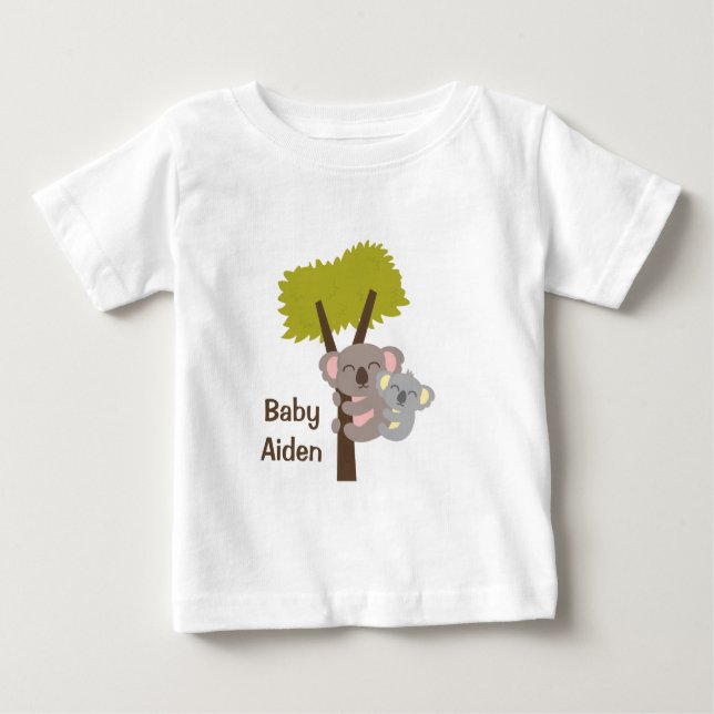 Cute Baby Koala Bear and Mummy For Babies T-Shirt (Front)