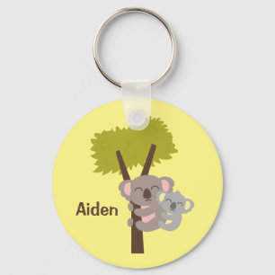 Cute Baby Koala Bear and Mummy For Kids Key Ring