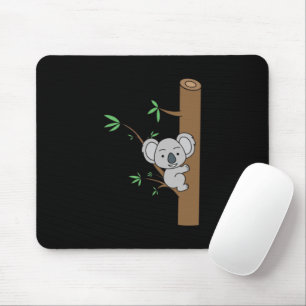 Cute Baby Koala Climbing A Eucalyptus Tree Mouse Pad