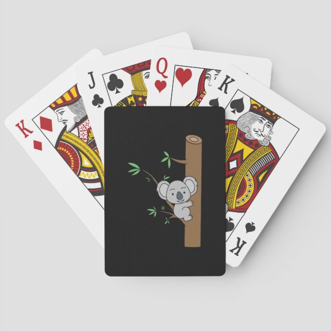 Cute Baby Koala Climbing A Eucalyptus Tree Playing Cards (Back)