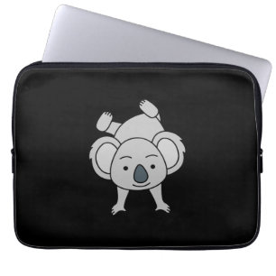 Cute Baby Koala With A Smile Doing A Handstand Laptop Sleeve