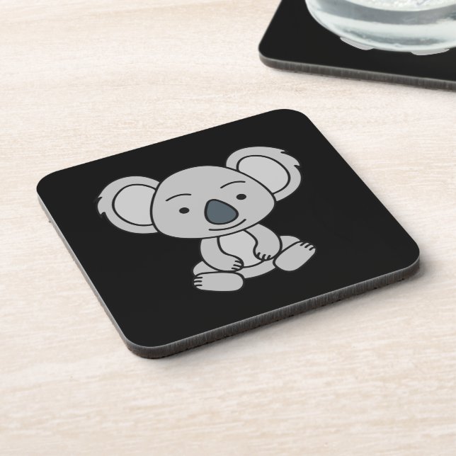 Cute Baby Koala With A Smile Sitting Down Coaster (Left Side)