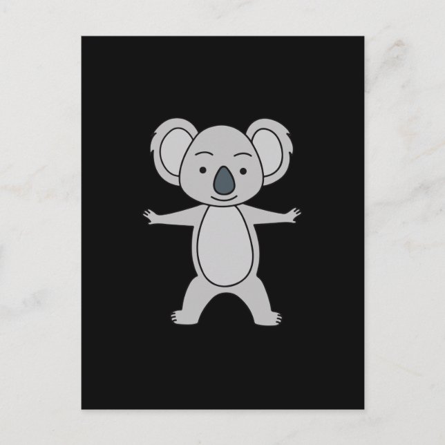 Cute Baby Koala With A Smile Standing Up Postcard (Front)