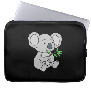Cute Baby Koala With Eucalyptus Leaves Laptop Sleeve
