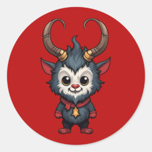 Cute Baby Krampus Classic Round Sticker
