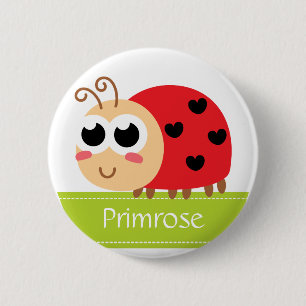 Cute Baby Ladybug with heart spots 6 Cm Round Badge
