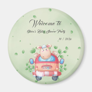 Cute Baby Lamb Baby Shower Magnet