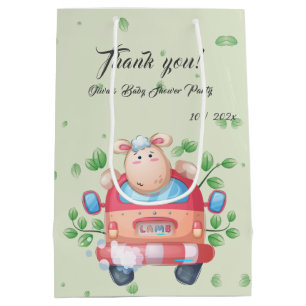Cute Baby Lamb Baby Shower Medium Gift Bag