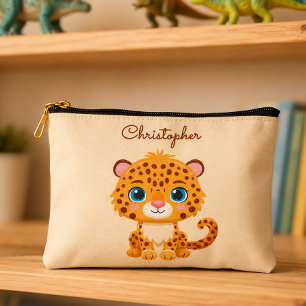 Cute Baby Leopard Safari Animal Kids Accessory Pouch