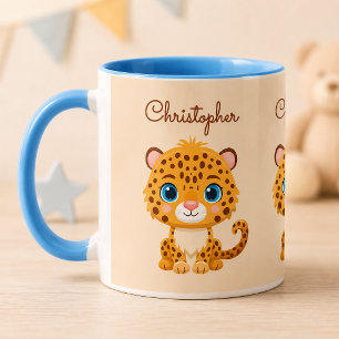 Cute Baby Leopard Safari Animal Kids Mug
