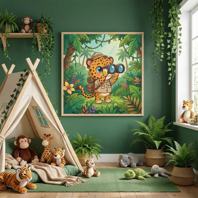 Cute Baby Leopard Safari Animal Kids Poster (Creator Uploaded)