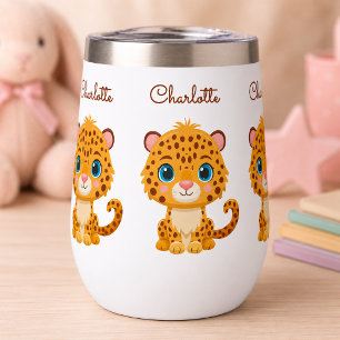 Cute Baby Leopard Safari Animal Kids Water Tumbler