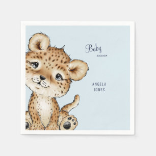 Cute Baby Leopard Shower Custom Napkin