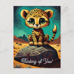 Cute Baby Leopard Thinking of You Postcard