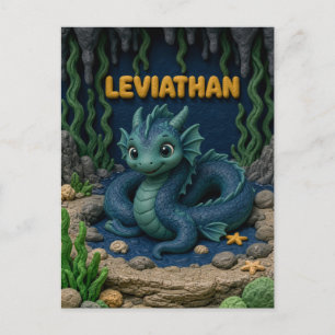 Cute Baby Leviathan, Mythical Postcard